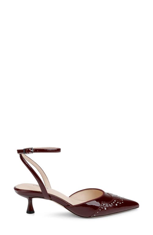L Agence L'agence Liana Ankle Strap Pointed Toe Pump In Burgundy