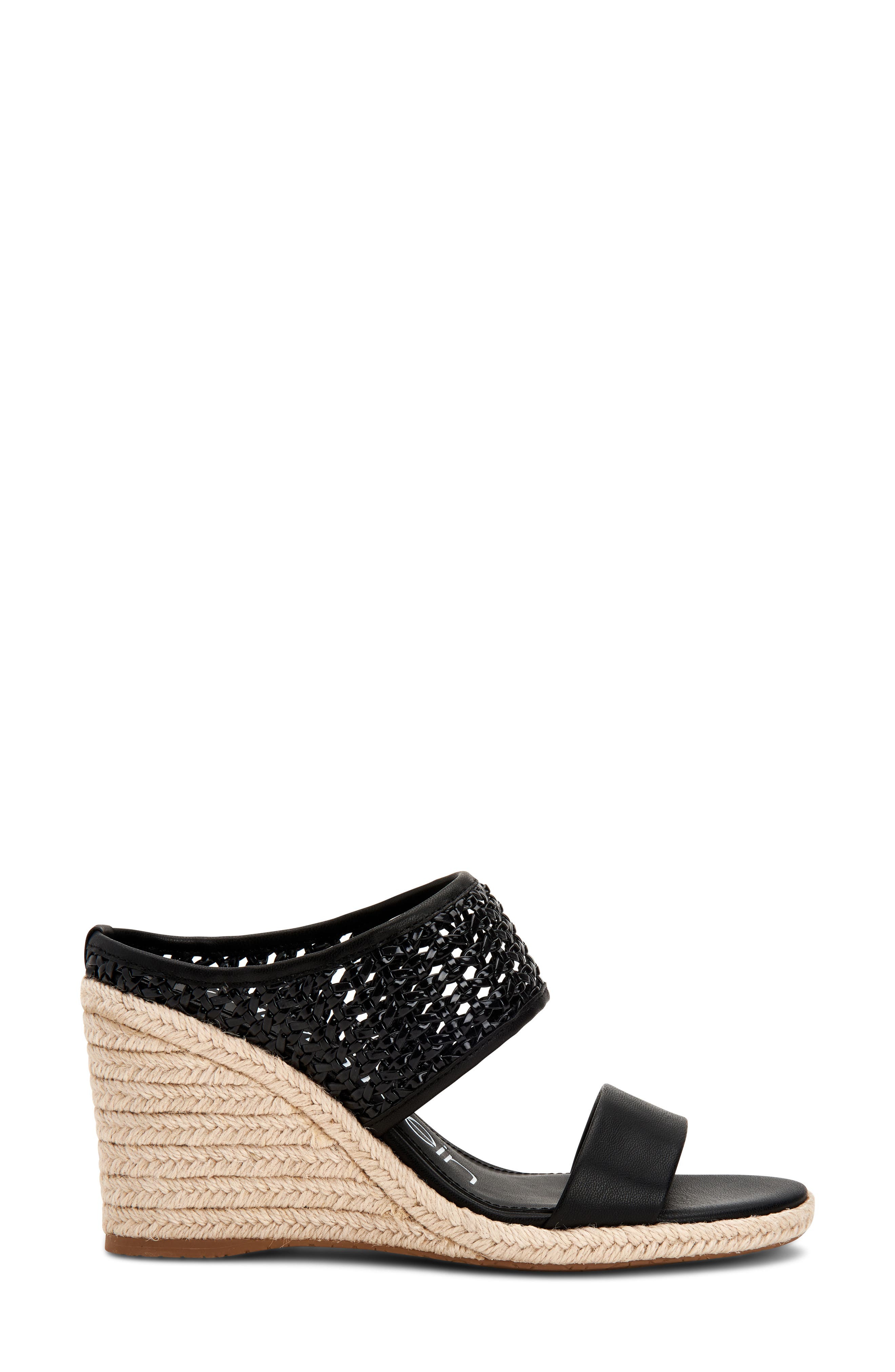 Brooke Espadrille Wedge Sandal, Alternate, color, BLACK FAUX PATENT LEATHER