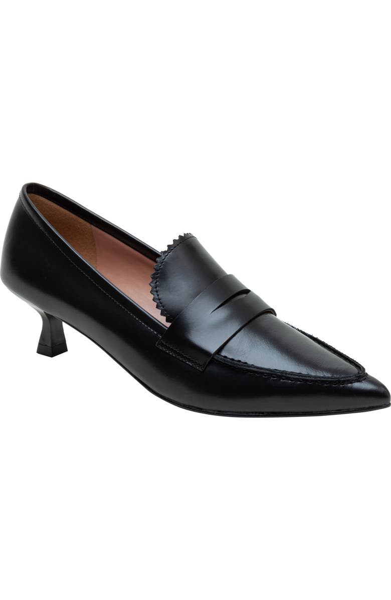 Linea Paolo Calisto Kitten Heel Loafer Pump, Main, color, Black