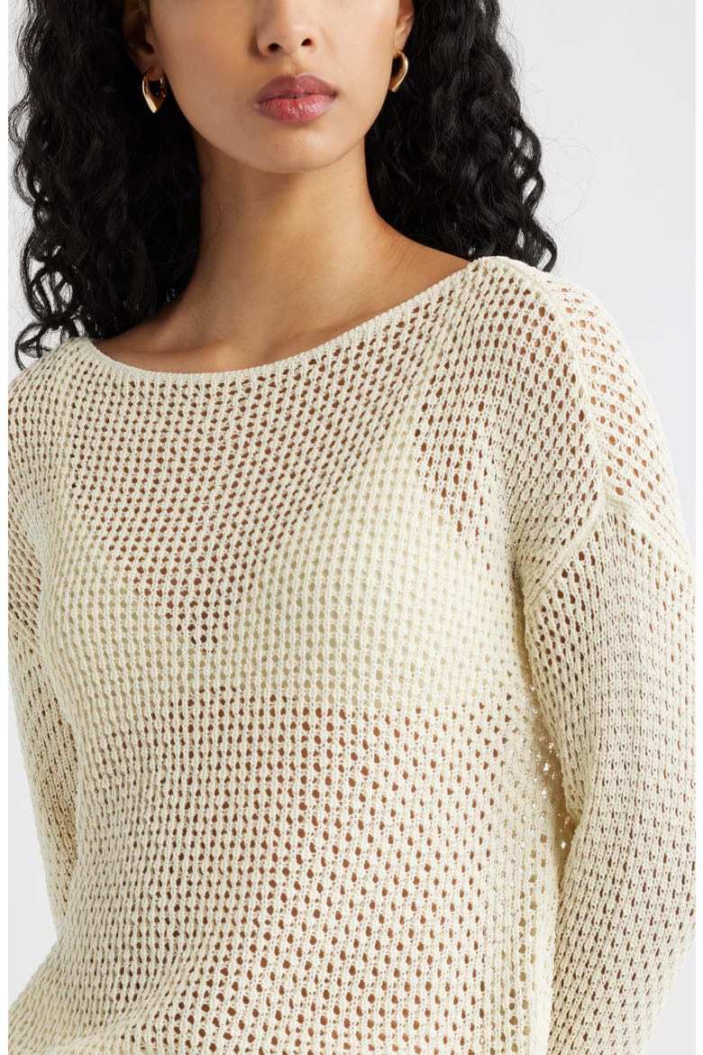 Open Stitch Sweater, Alternate, color, IVORY DOVE