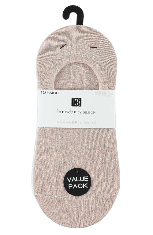 Laundry By Shelli Segal 10-pack Marled Liner Socks In White
