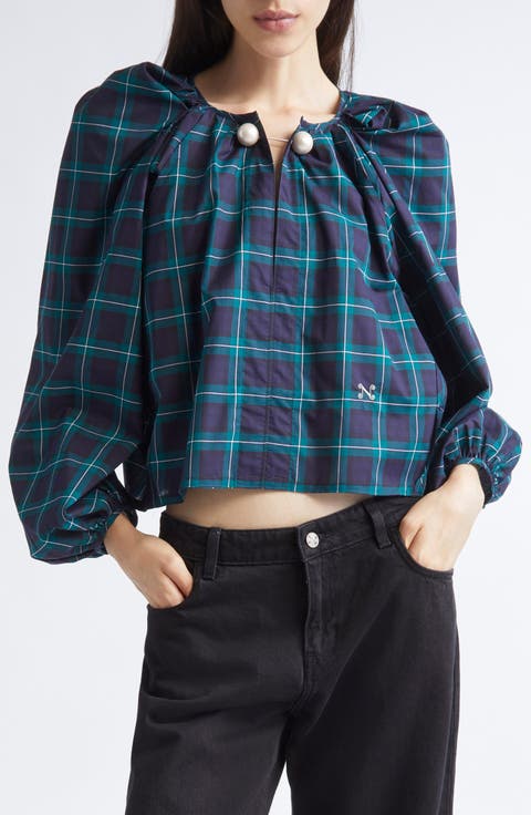 Grand Bazaar Plaid Cotton Top