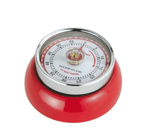 Zassenhaus Magnetic Retro 60 Minute Kitchen Timer, 2.75-inch In Red