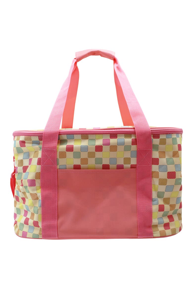 Print Large Cooler Tote, Main, color, CORAL MULTI