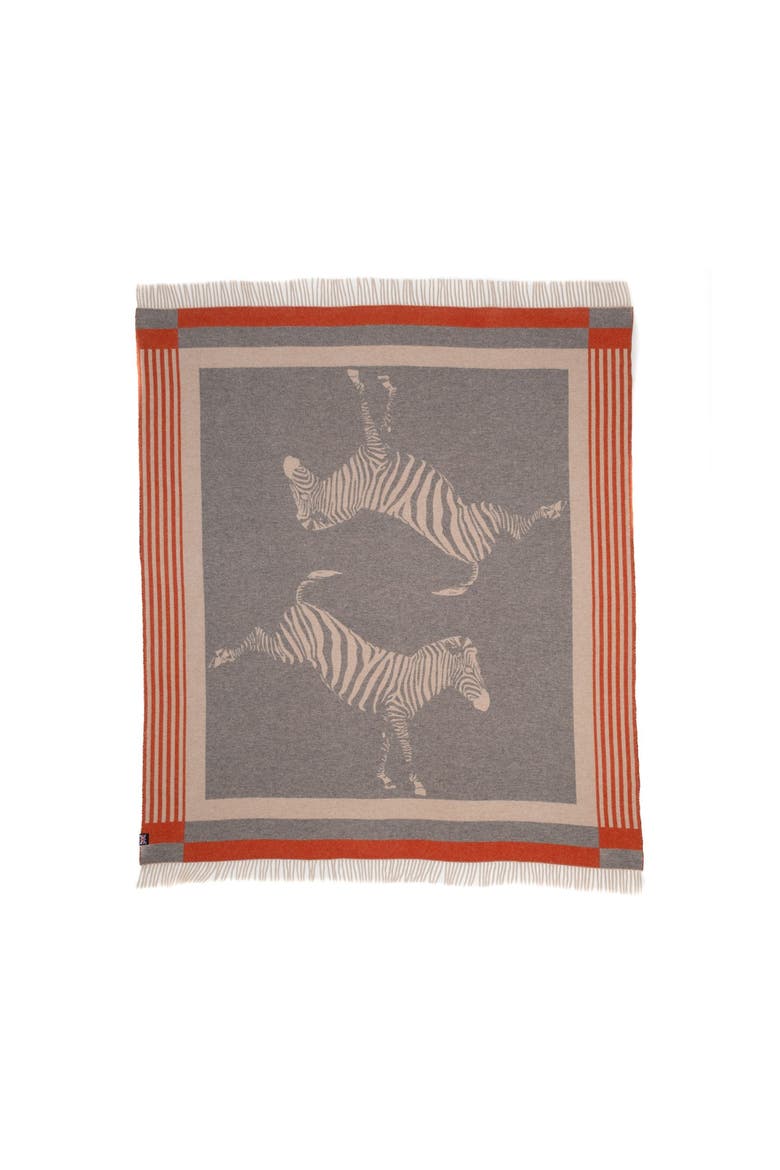 Savanna Equestrian Reversible Throw - 56" x 72", Main, color, Grey