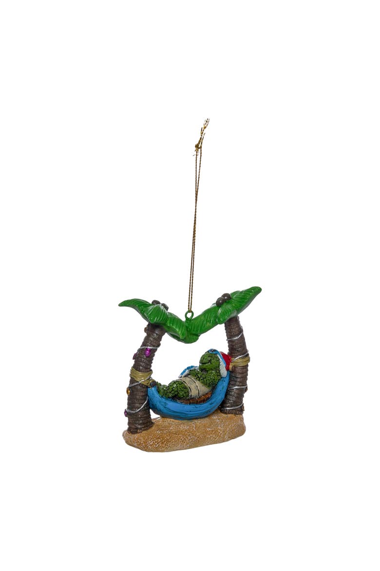 Chilling Sea Turtle Tree Ornament, Alternate, color, Brown