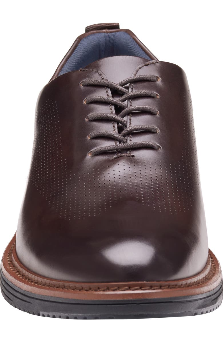 Johnston & Murphy Upton Perforated Plain Toe Oxford, Alternate, color, Mahogany Full Grain