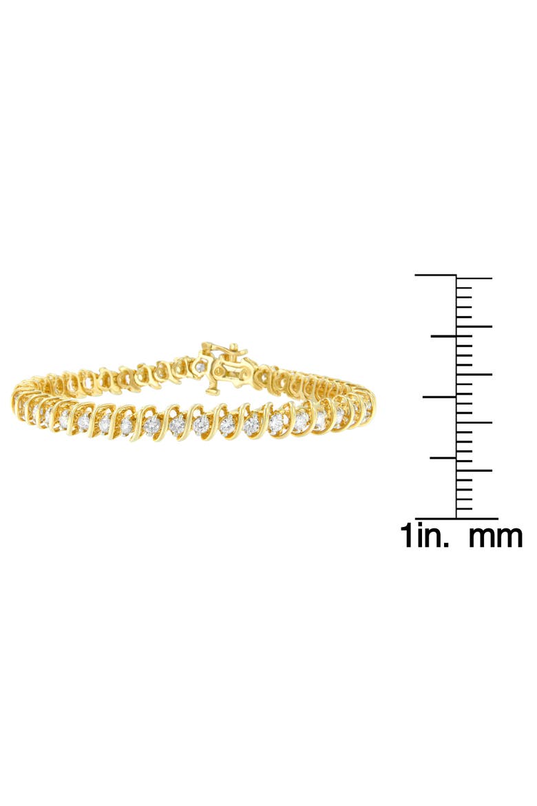 14K Yellow Gold 3.00 cttw Diamond Spiral Link Bracelet, Alternate, color, Yellow