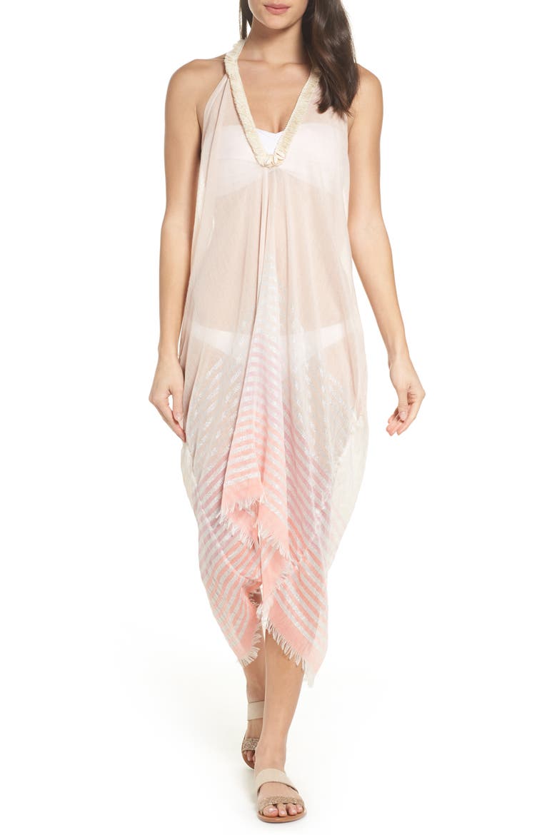 Halter Cover-Up Dress, Main, color, CORAL