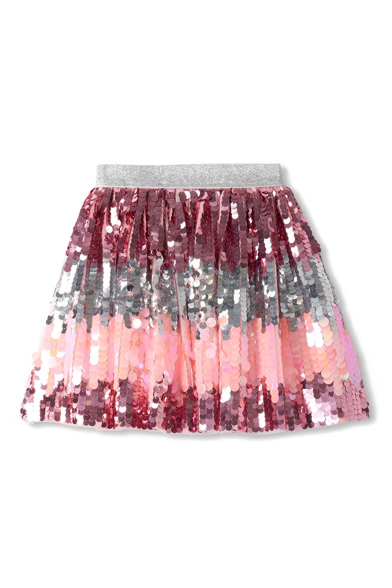 Kids' Blossom Gradient Sequin Skirt, Alternate, color, PINK
