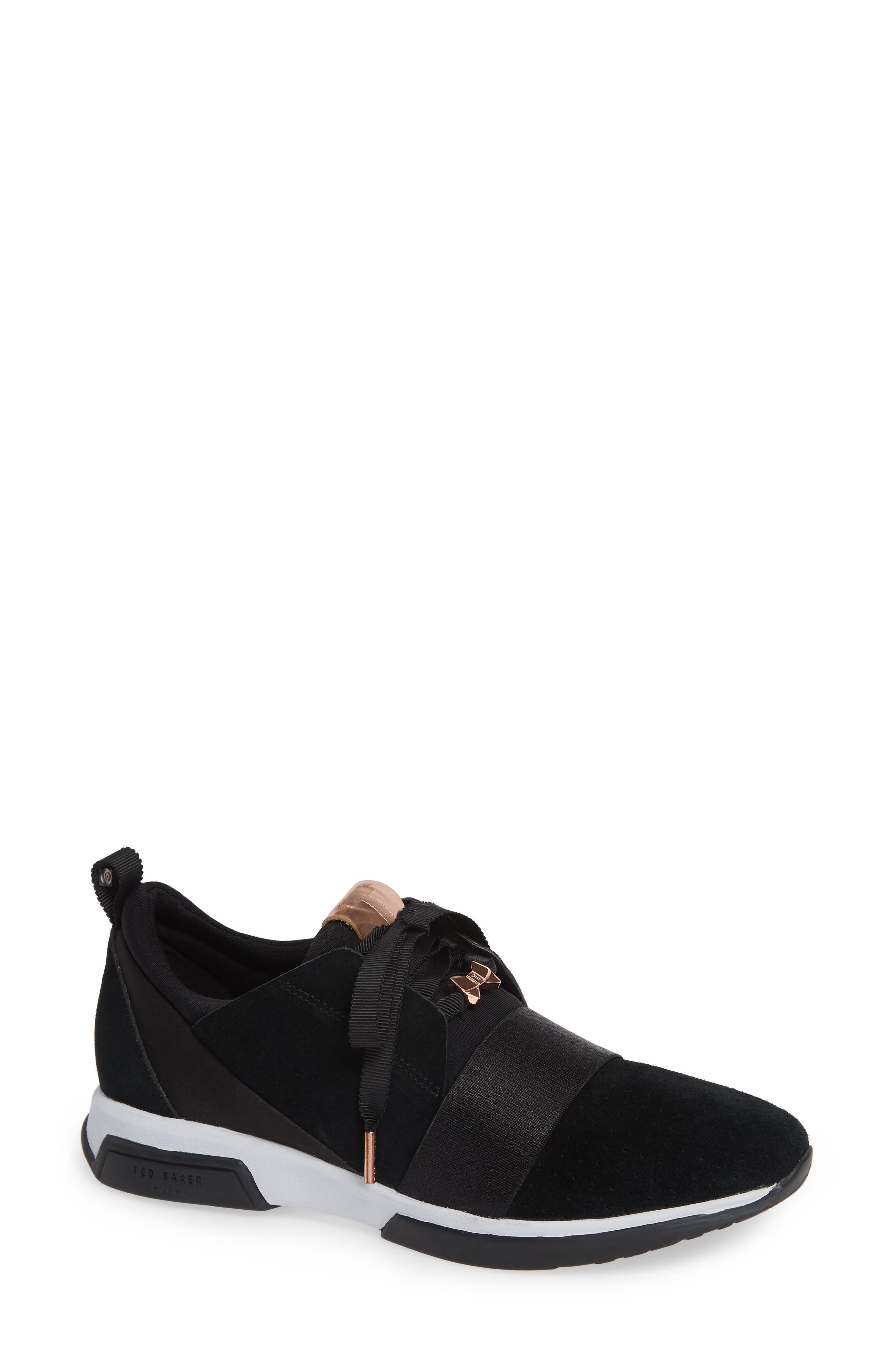 Cepap Sneaker, Main, color, BLACK SUEDE/ SATIN