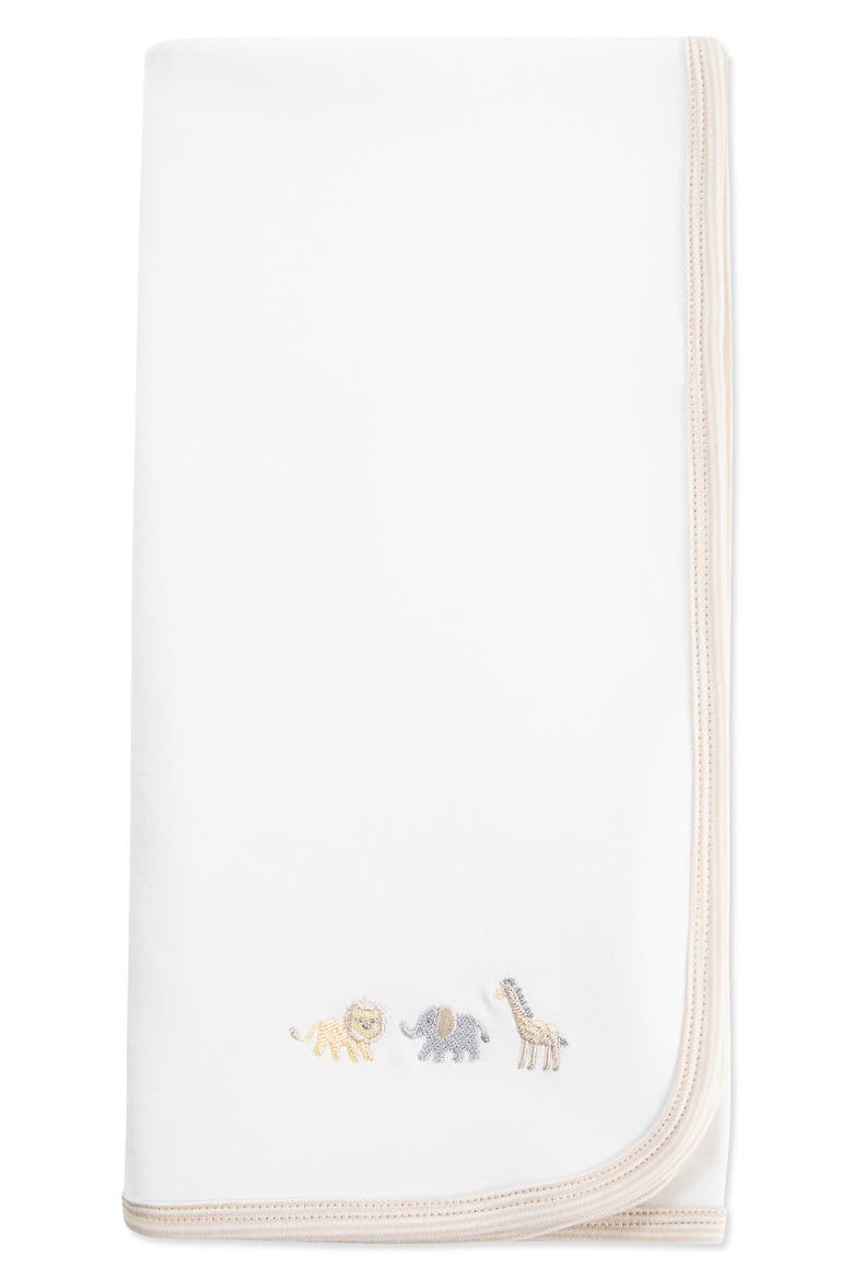 Jungle Embroidered Baby Blanket (Nordstrom Exclusive), Main, color, WHITE