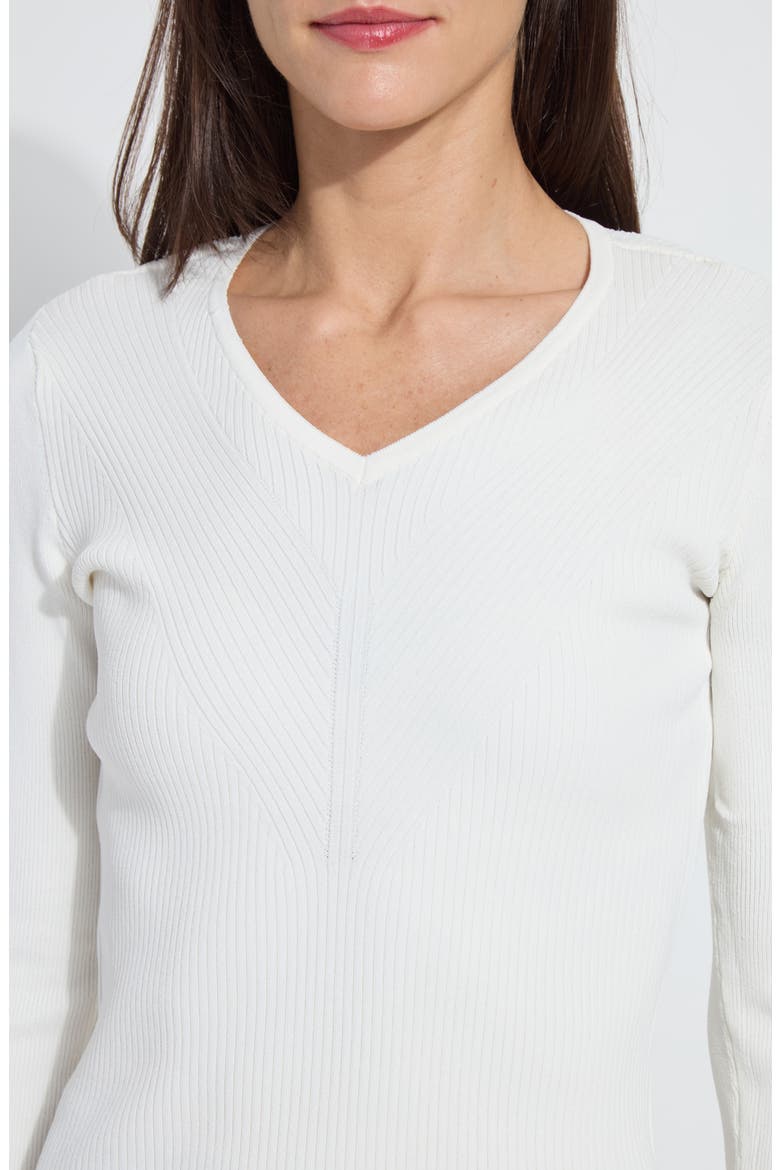 Adette V-Neck Rib Sweater, Alternate, color, NATURAL PEARL