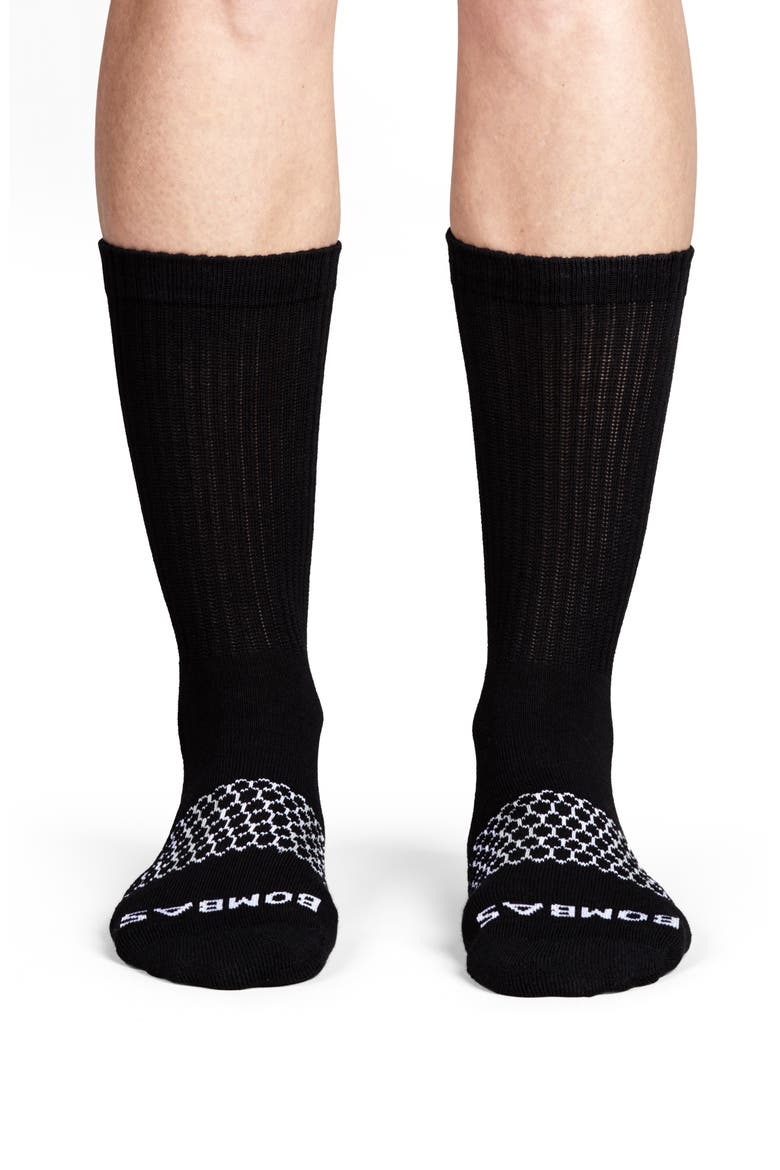 Solids Calf Socks, Alternate, color, BLACK