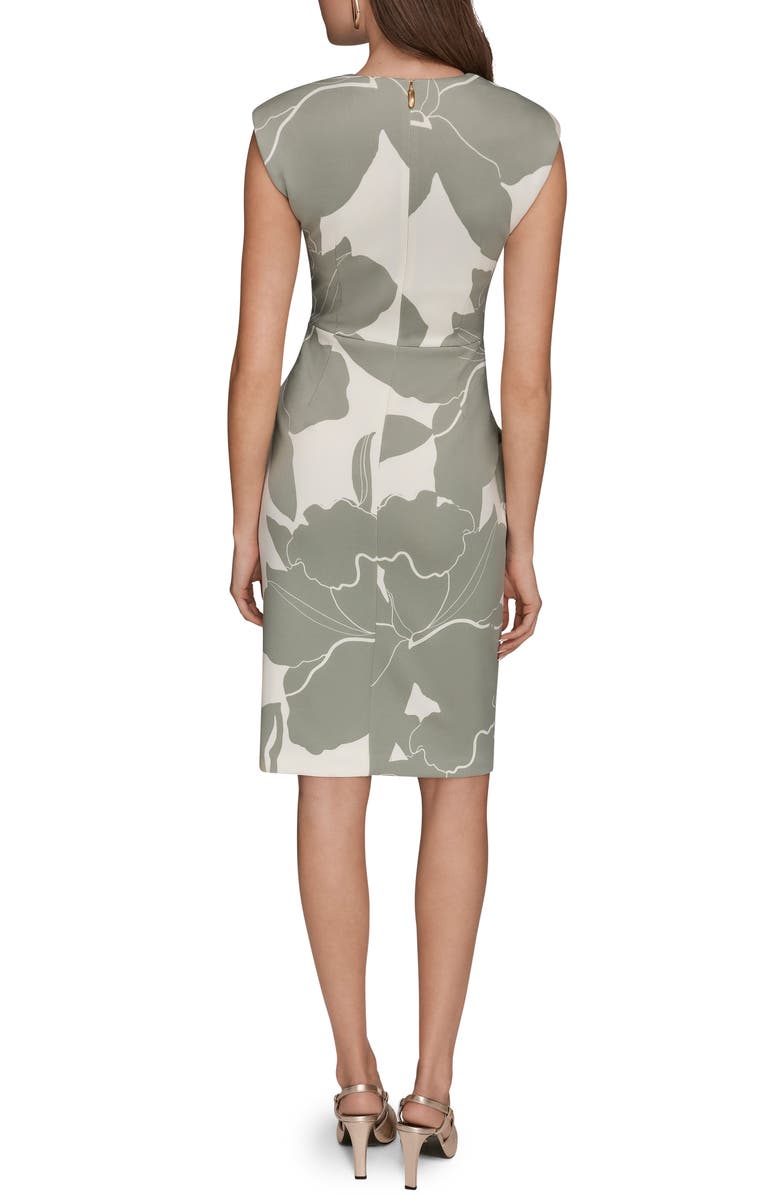 Donna Karan New York Gathered Sleeveless Sheath, Alternate, color, Weathered Sage