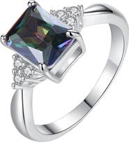 DLORIA Mystic Topaz Ring 2.5 ct Princess Cut