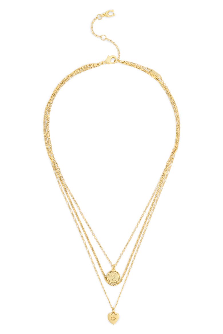Heritage Charms Spinning Coin Pendant Necklace, Alternate, color, GOLD