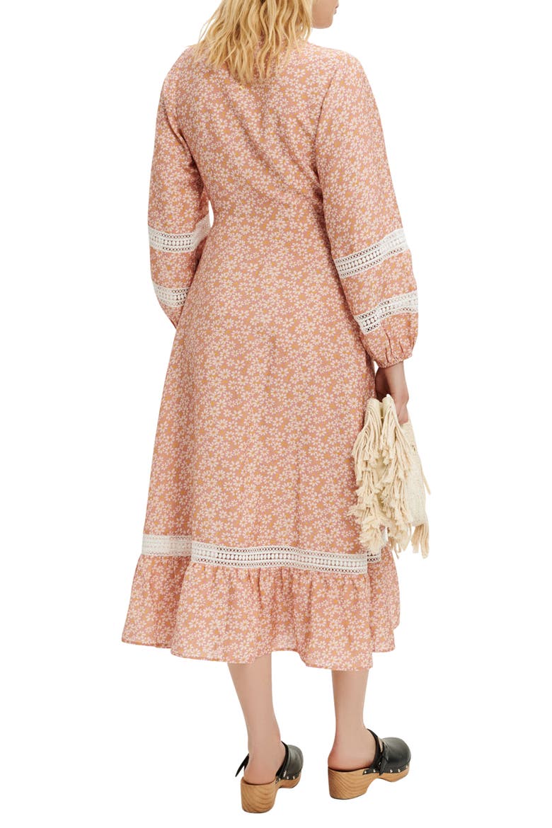 Restella Floral Long Sleeve Maxi Dress, Alternate, color, PINK DAISY