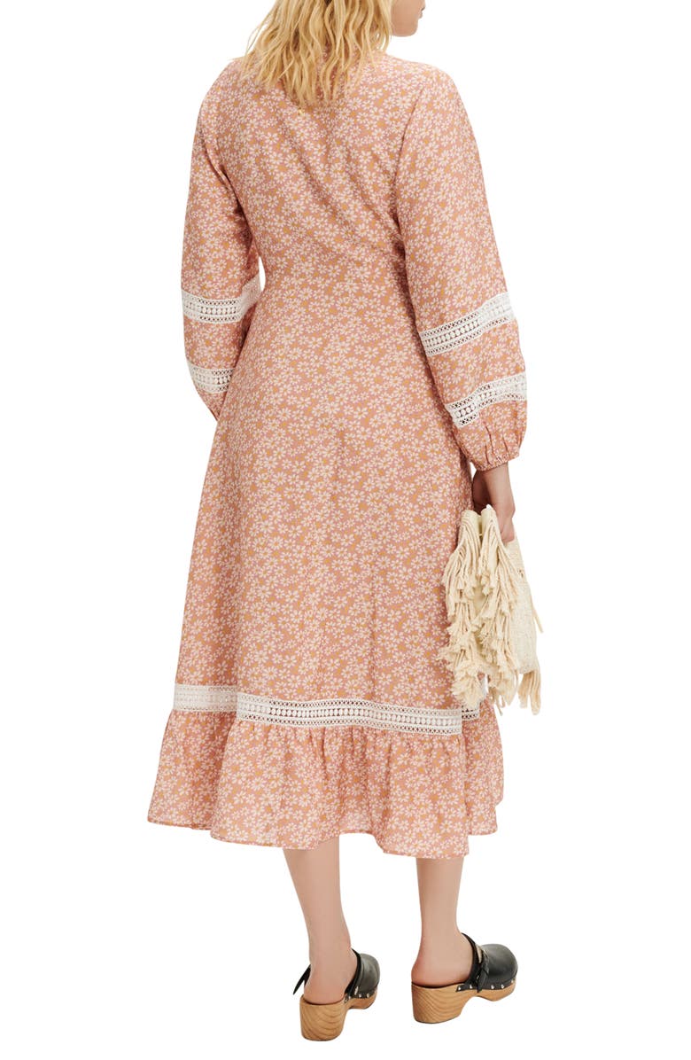 maje Restella Floral Long Sleeve Maxi Dress, Alternate, color, 