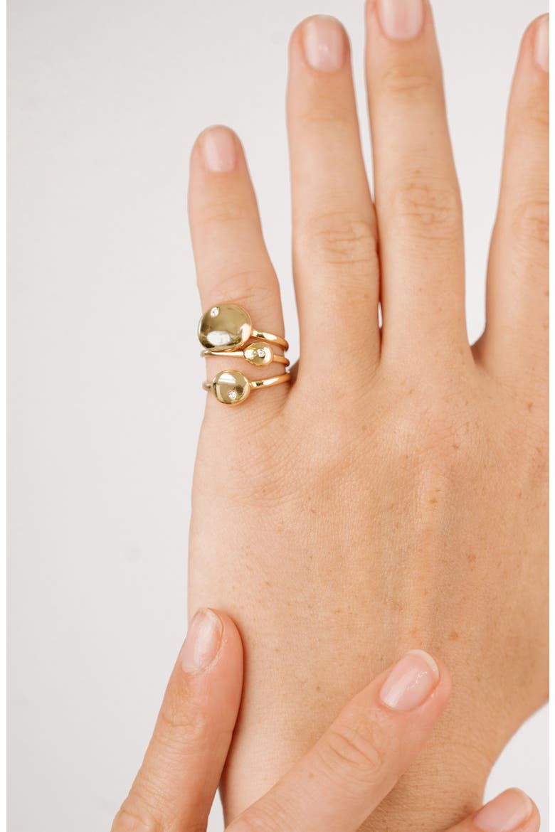 Set of 3 Polished Pebble Stackable Rings, Alternate, color, GOLD
