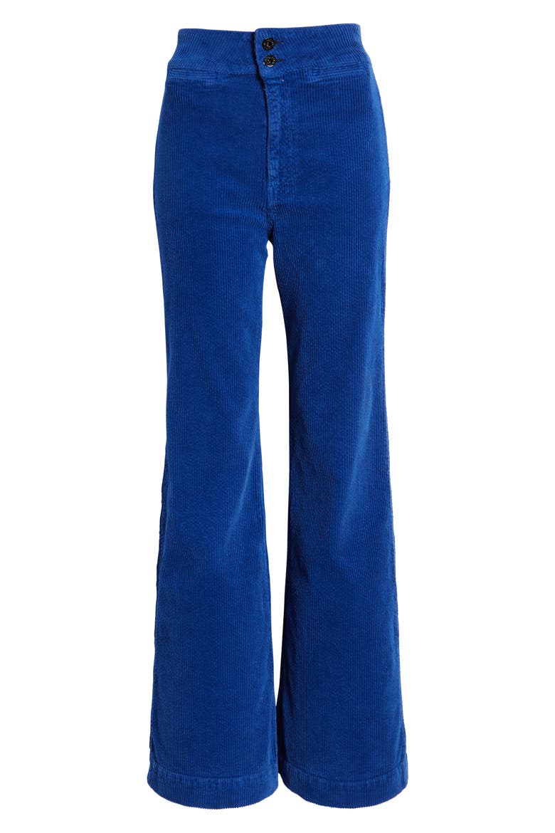 Brighton High Waist Wide Leg Corduroy Pants, Alternate, color, COBALT