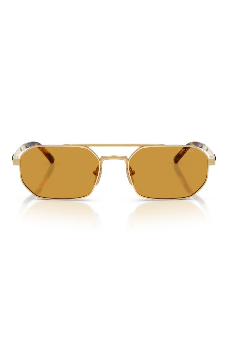 55mm Irregular Sunglasses, Main, color, GOLD/ DARK HONEY