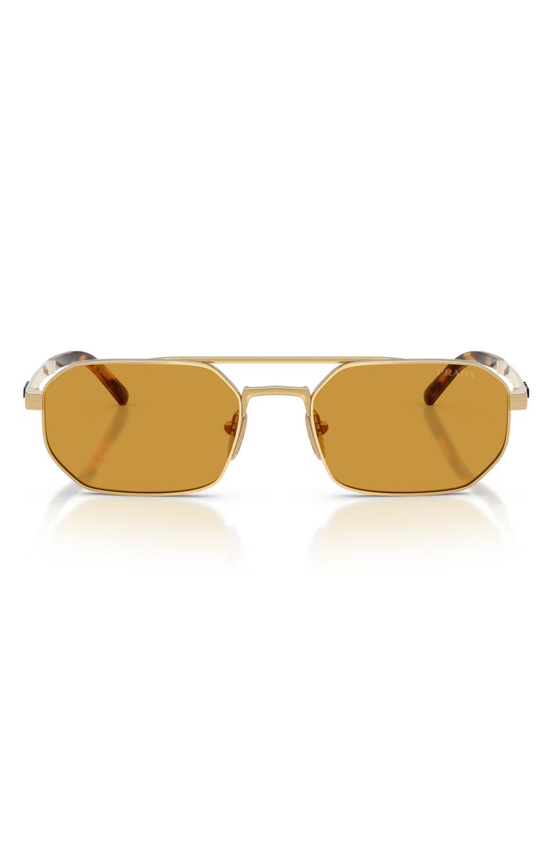 Prada 55mm Irregular Sunglasses, Main, color, Gold/ Dark Honey