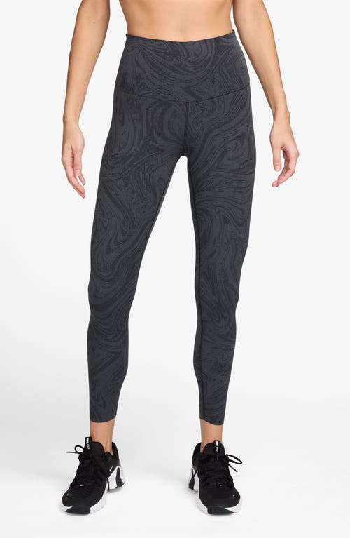 Nike Women's Zenvy High Waisted 7/8 Printed Leggings In Black