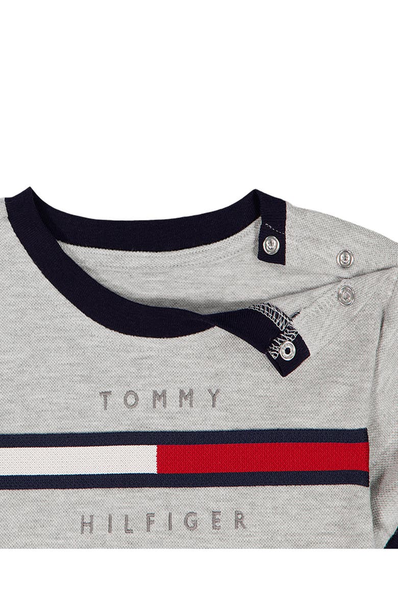 Tommy Hilfiger Logo Cotton Blend Romper, Alternate, color, Grey