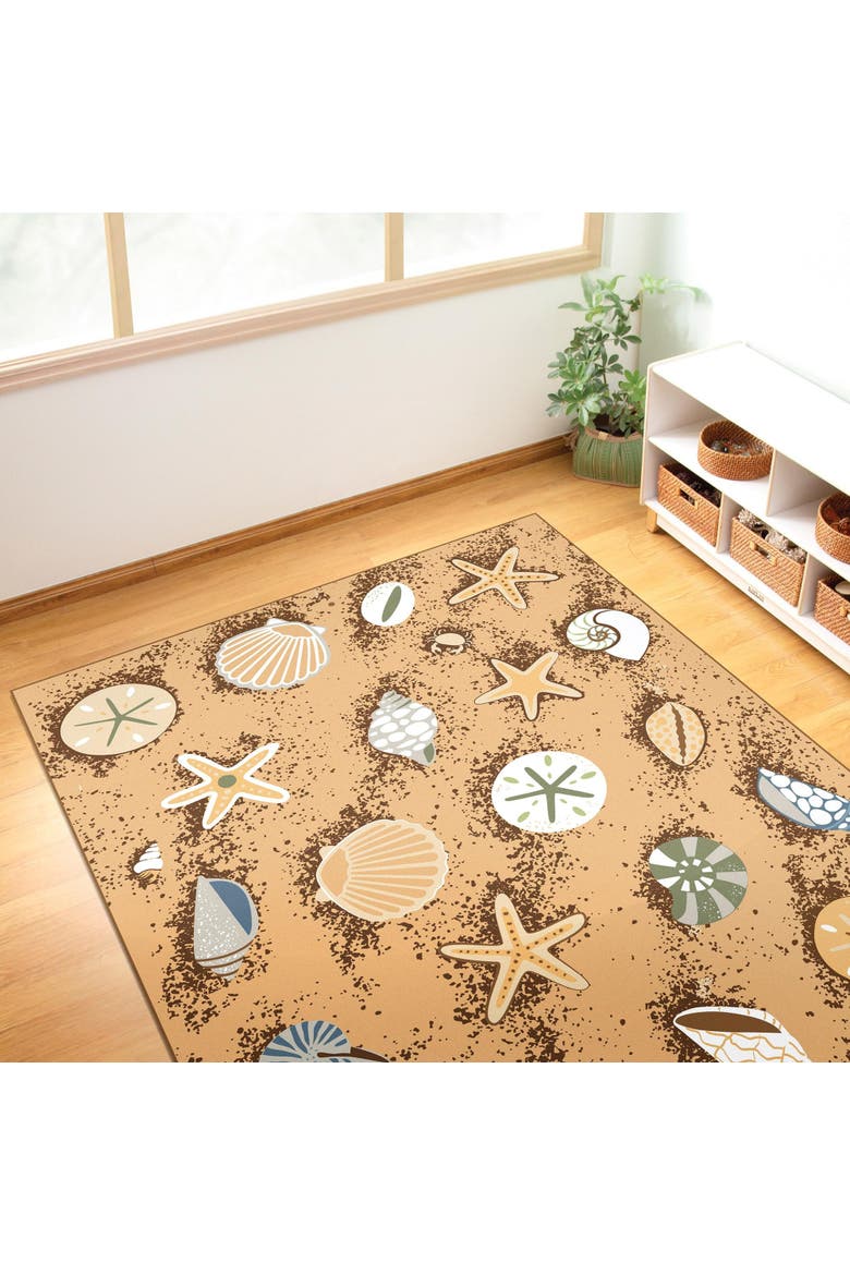Seating Seashells Carpet - 6' x 9' Rectangle, Alternate, color, Beige