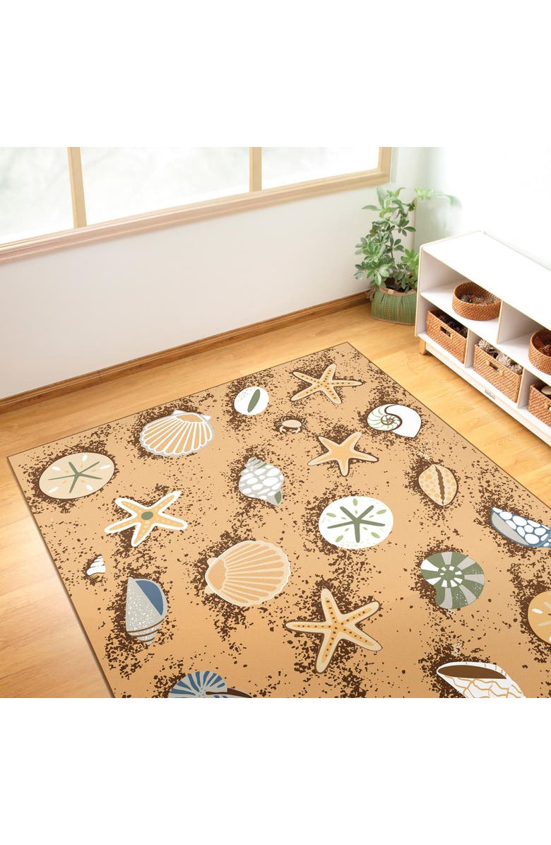 Kaplan Early Learning Company Seating Seashells Carpet - 6' x 9' Rectangle, Alternate, color, Beige