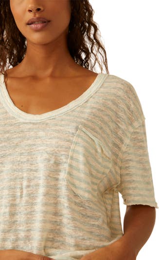 All I Need Stripe Linen & Cotton T-Shirt
