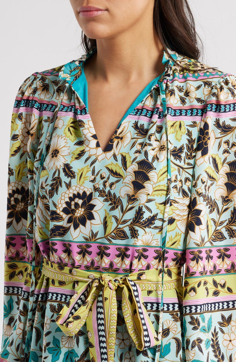 Vince Camuto Floral Ruffle Long Sleeve Dress, Alternate, color,