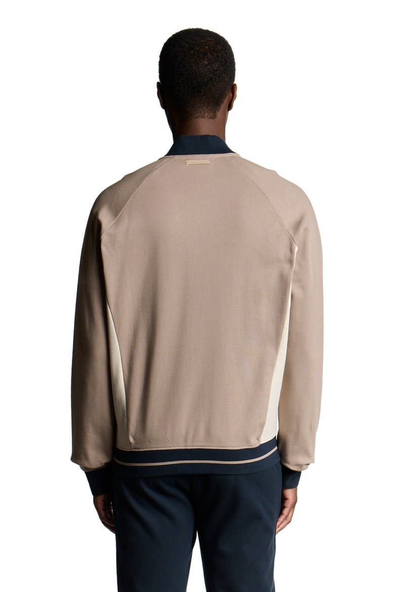 Interlock Contrast Raglan Bomber Jacket, Alternate, color, Cobblestone