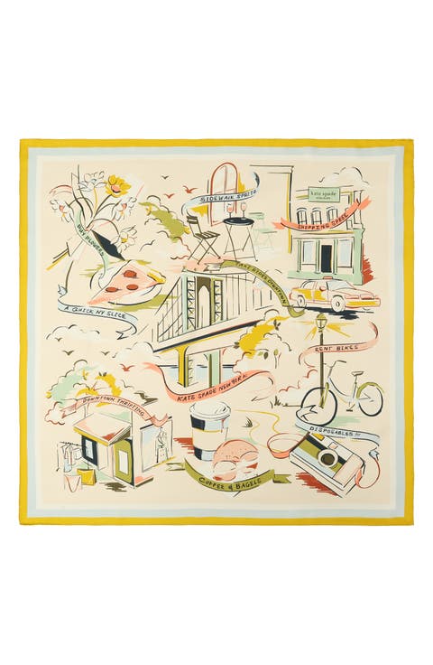 downtown day trip square silk scarf