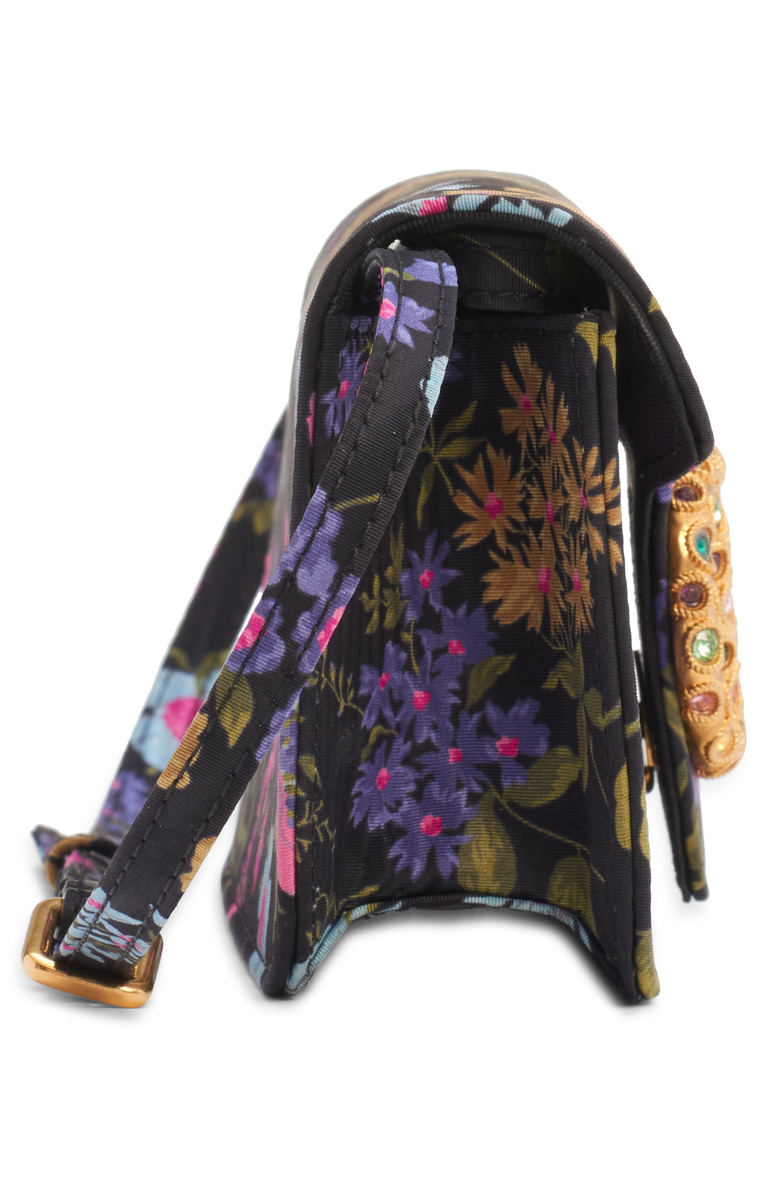 Valentino Garavani Locò Jewel Floral Moiré Clutch, Alternate, color, 