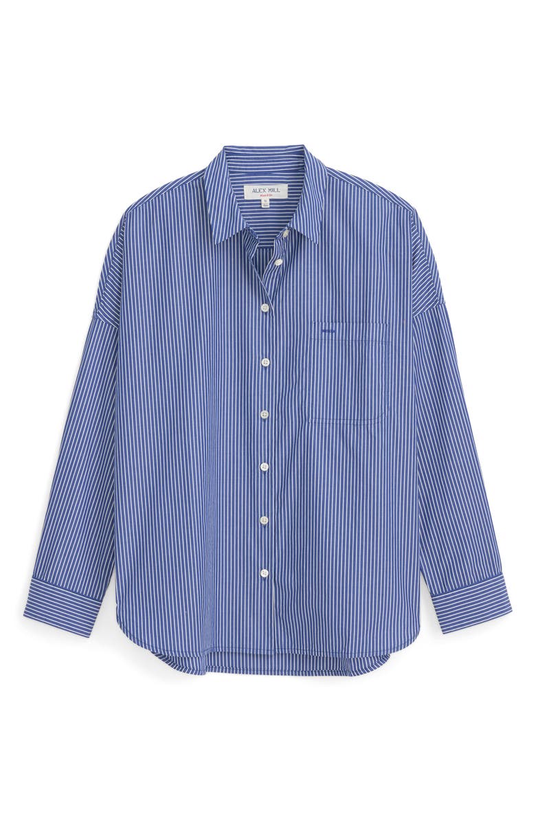 Alex Mill Jo Stripe Button-Up Shirt, Alternate, color, Blue/ White