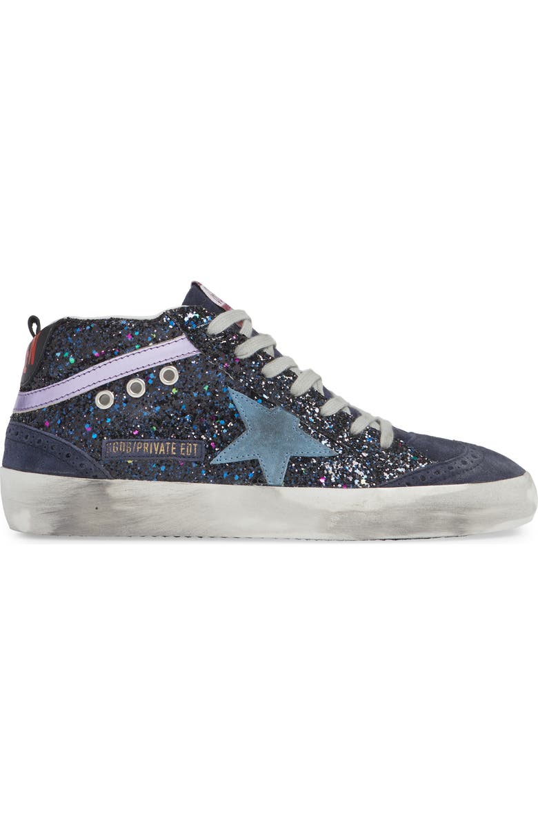 Golden Goose Mid Star Glitter Sneaker, Alternate, color,