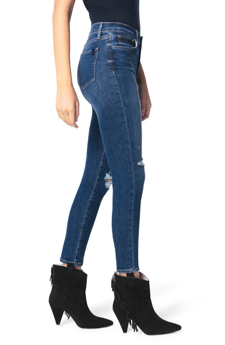 Joe's The Charlie High Waist Ripped Ankle Skinny Jeans, Alternate, color, 