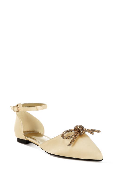 Simina Embellished Ankle Tie Flat (Women)
