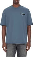 AllSaints Redact Mock Neck Graphic T-Shirt