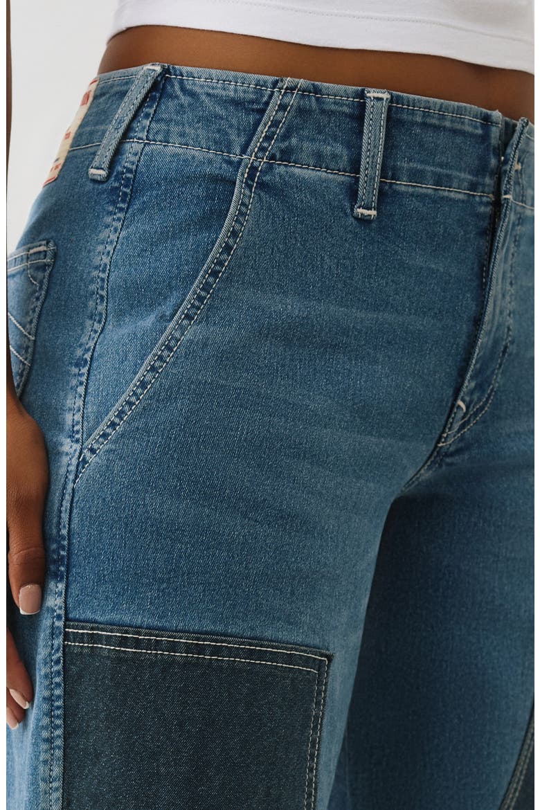 Colorblock Wide Leg Carpenter Jeans, Alternate, color, LIGHT WINTERGREEN WASH