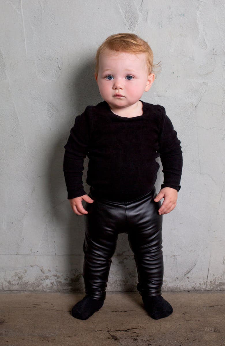 NoggiWear Faux Leather Leggings, Alternate, color, Black