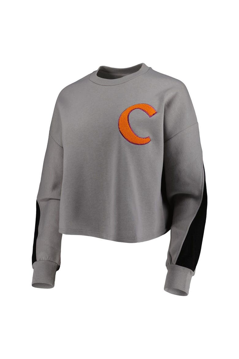 Women's Gameday Couture Gray Clemson Tigers Back To Reality Colorblock Pullover Sweatshirt, Alternate, color, Gray