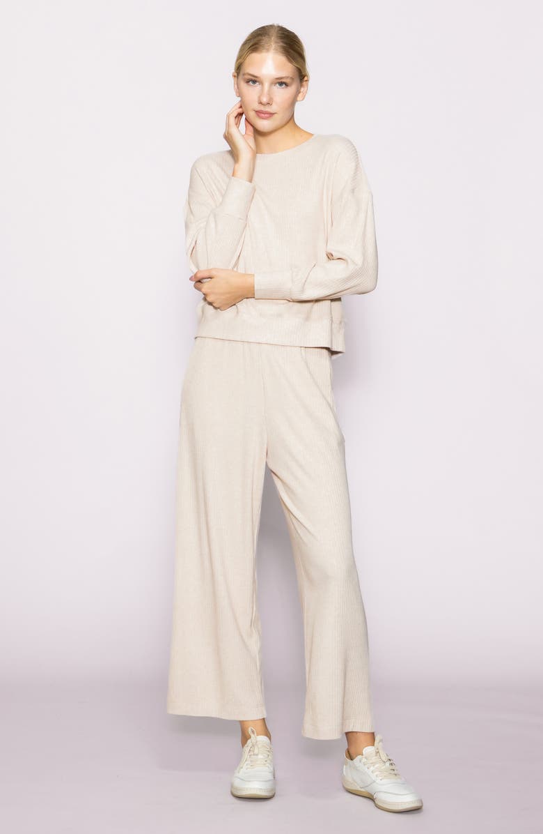 MELLODAY Relaxed Rib Top, Alternate, color, Heather Taupe