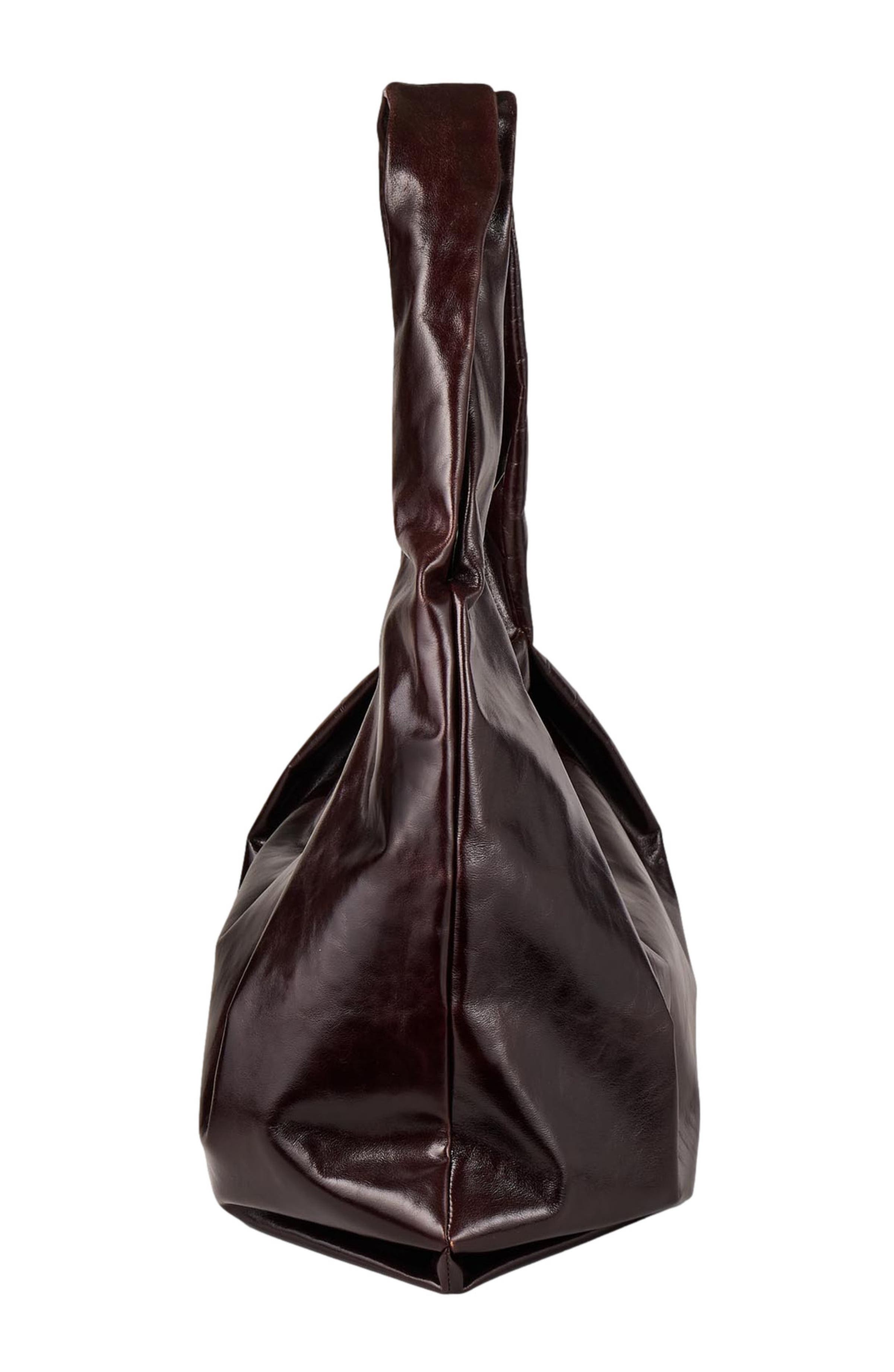 SANDRO Large shiny leather bag, Alternate, color, 