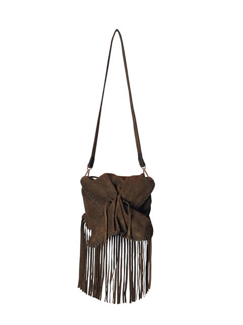 Full Size Fringe Suede Butterfly Crossbody Bag