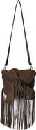 Carlos Falchi Fringe Butterfly Suede Bag