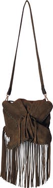 Carlos Falchi Fringe Butterfly Suede Bag