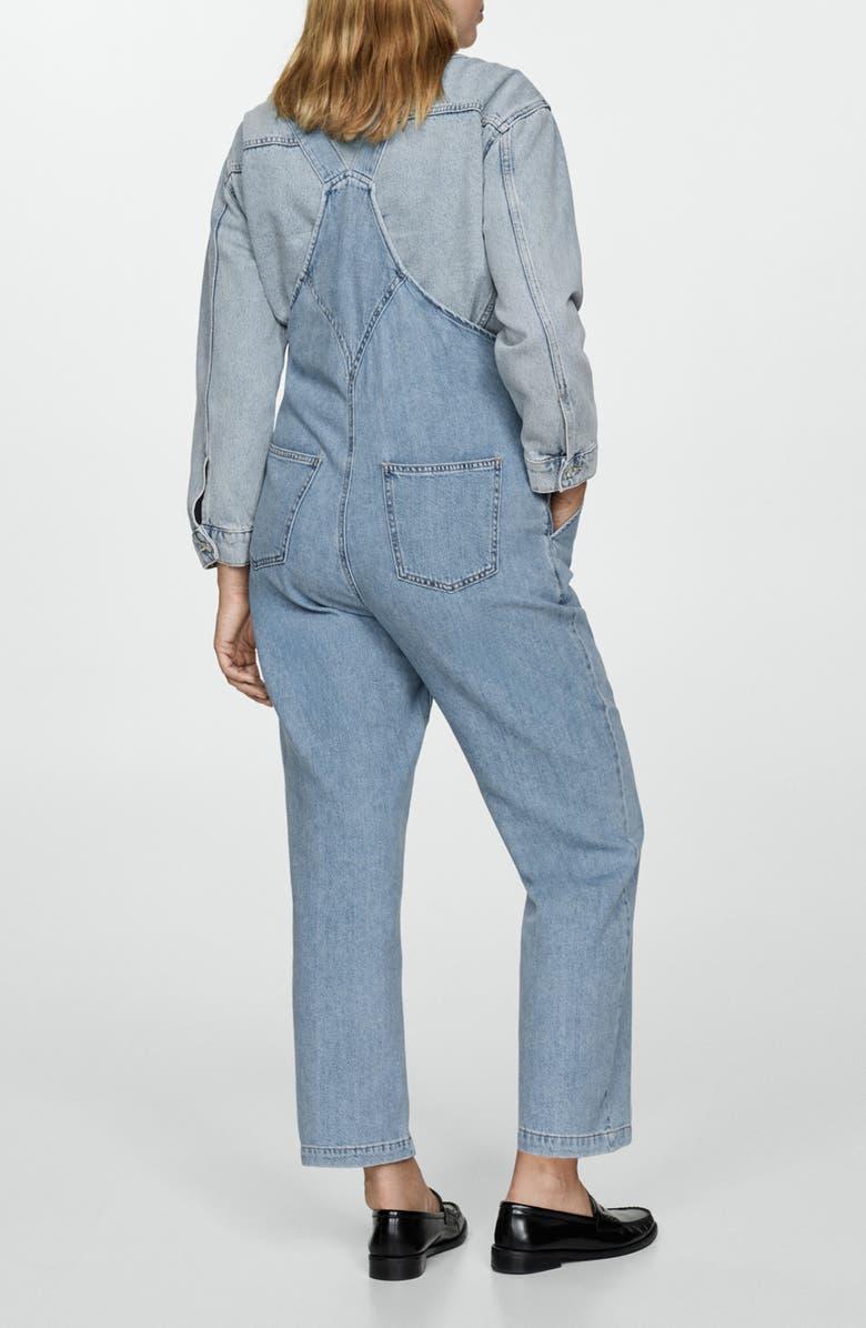 MANGO Straight Leg Denim Maternity Overalls, Alternate, color, 